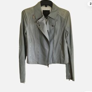 Paige - Blue Fog Moto Jacket